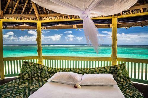 Inside a Taufua Beach Fale Samoa 