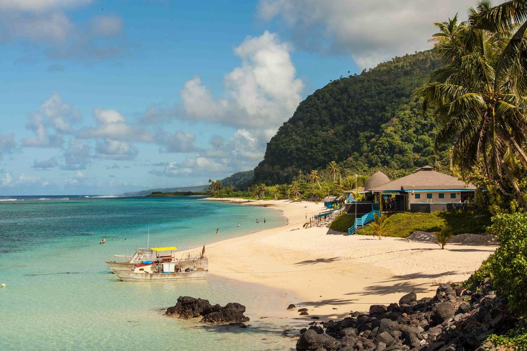 Litia Sini Fales Samoa at the beach