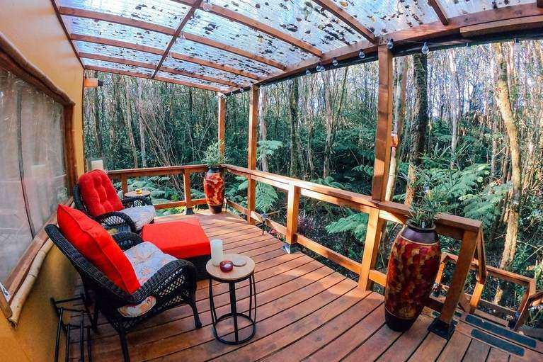 Eco-friendly tree house in Volcano Hawaii