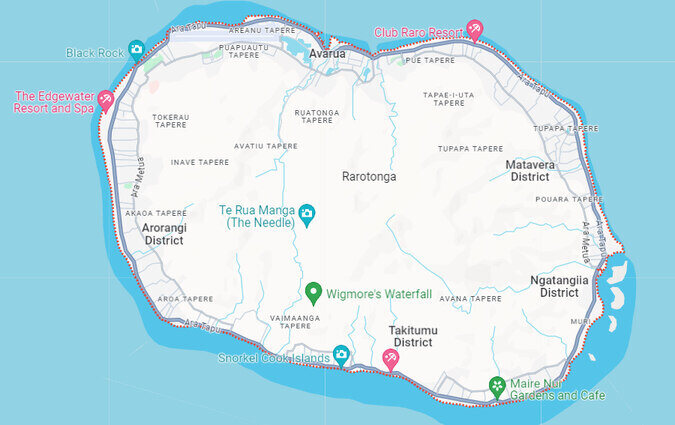 Map of Rarotonga Island