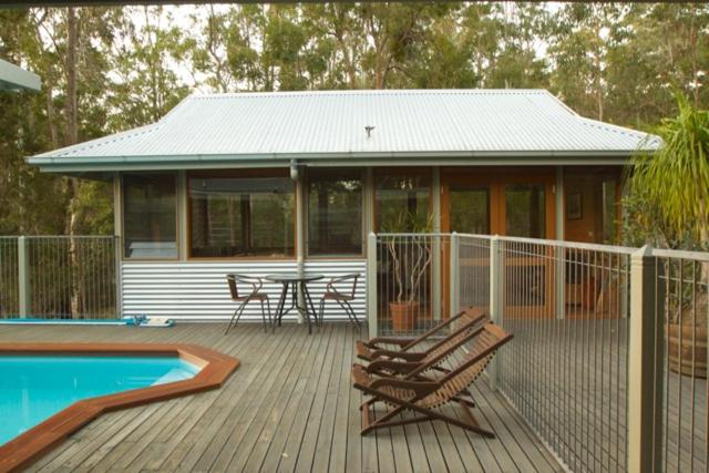 Bombah Point Eco Cottages Pool - Unique Places to Stay in NSW in Winter for Families